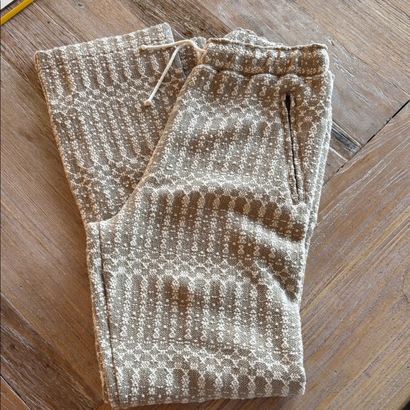 Billy Reid Pants - Billy Reid Tan and White Pants with Textured Knit